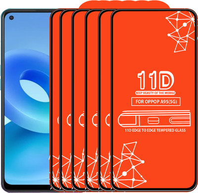 Roxel Edge To Edge Tempered Glass for Oppo A95 5G(Pack of 6)