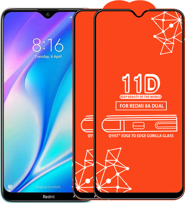 Qyist Edge To Edge Tempered Glass for Redmi 8A Dual(Pack of 2)