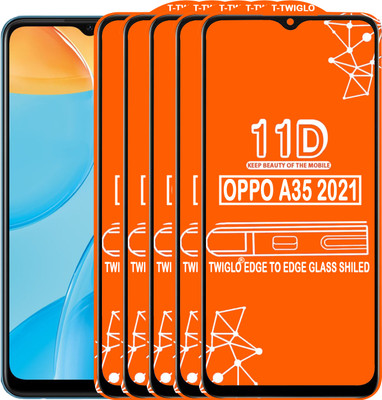 TWIGLO Edge To Edge Tempered Glass for OPPO A35 2021(Pack of 5)