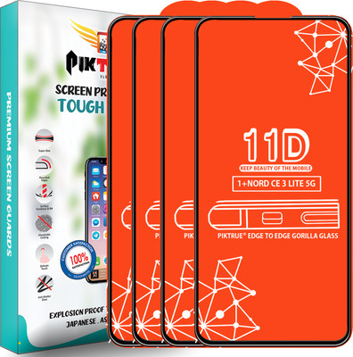 PikTrue Edge To Edge Tempered Glass for Oneplus Nord Ce 3 Lite 5G(Pack of 4)