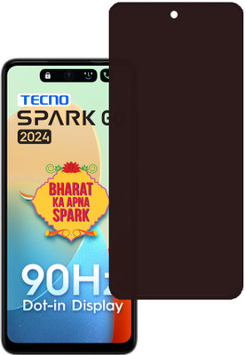 SPRITZEN Edge To Edge Tempered Glass for Tecno Spark Go 2024, privacy Glass(Pack of 1)
