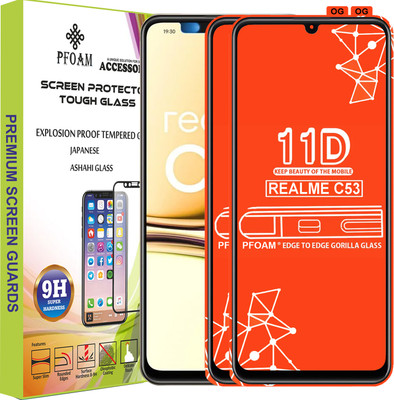PFOAM Edge To Edge Tempered Glass for REALME C53(Pack of 2)