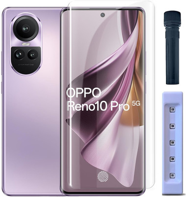 OneTech Edge To Edge Tempered Glass for Oppo Reno 10 / Reno 10 Pro / Reno 10 Pro Plus 9H Hardness, UV HD+ Screen Protector(Pack of 1)