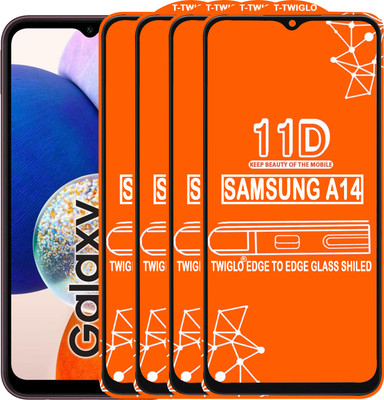 TWIGLO Edge To Edge Tempered Glass for SAMSUNG A14(Pack of 4)