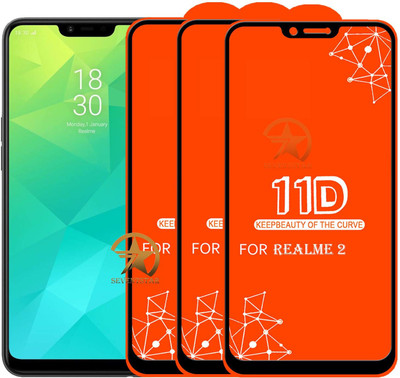 SEVEN7STAR Edge To Edge Tempered Glass for Realme 2(Pack of 3)