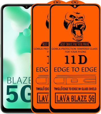 TWIGLO Edge To Edge Tempered Glass for LAVA BLAZE 5G(Pack of 3)