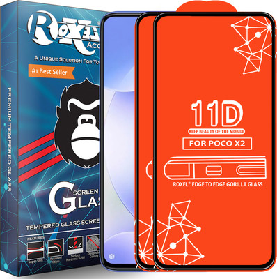 Roxel Edge To Edge Tempered Glass for Poco X2(Pack of 2)