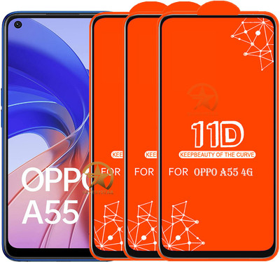 HQ Protection Edge To Edge Tempered Glass for OPPO A55(Pack of 3)