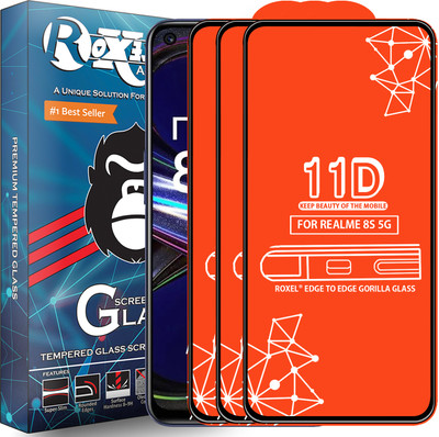 Roxel Edge To Edge Tempered Glass for Realme 8S 5G(Pack of 3)