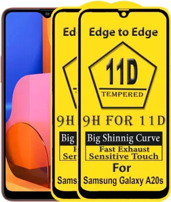 NaturalBuy Edge To Edge Tempered Glass for Samsung Galaxy A20S-11D Glass -9H-9H(Pack of 2)