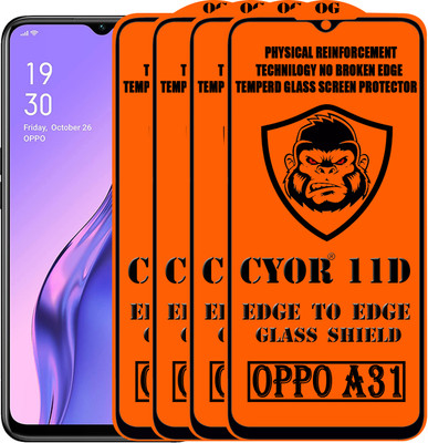 CYOR Edge To Edge Tempered Glass for OPPO A31(Pack of 4)