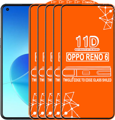 TWIGLO Edge To Edge Tempered Glass for OPPO RENO 6(Pack of 5)