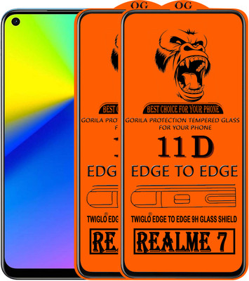 TWIGLO Edge To Edge Tempered Glass for REALME 7(Pack of 3)