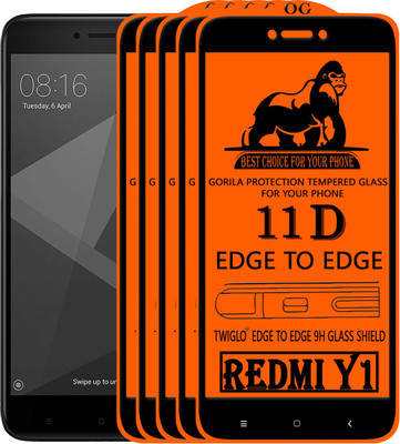 TWIGLO Edge To Edge Tempered Glass for Mi Redmi Y1(Pack of 5)