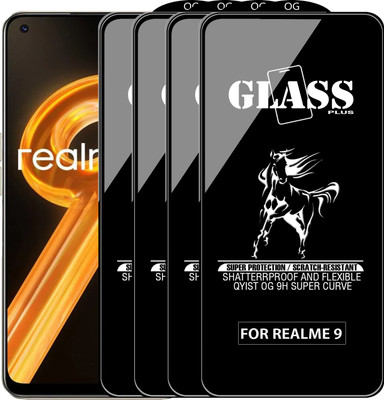 Qyist Edge To Edge Tempered Glass for REALME 9(Pack of 4)