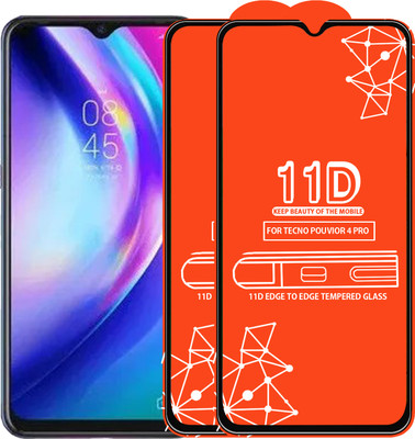 Roxel Edge To Edge Tempered Glass for Tecno Pouvior 4 Pro(Pack of 2)