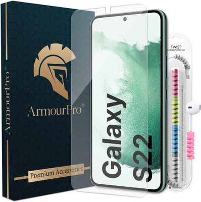 ArmourPro Edge To Edge Tempered Glass for Samsung Galaxy S22 5G, Samsung S23 5G, OG Tempered Glass with Cable Protector(Pack of 1)
