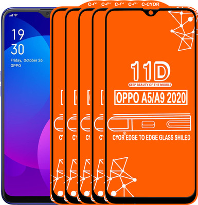 CYOR Edge To Edge Tempered Glass for OPPO A5 2020(Pack of 5)