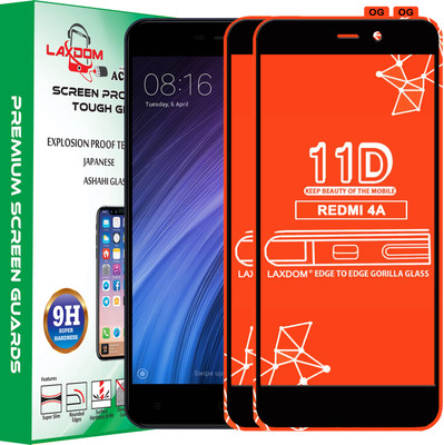 Laxdom Edge To Edge Tempered Glass for Mi Redmi 4A(Pack of 2)