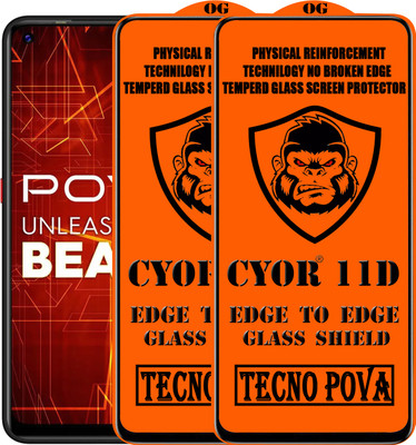 CYOR Edge To Edge Tempered Glass for TECNO POVA(Pack of 2)