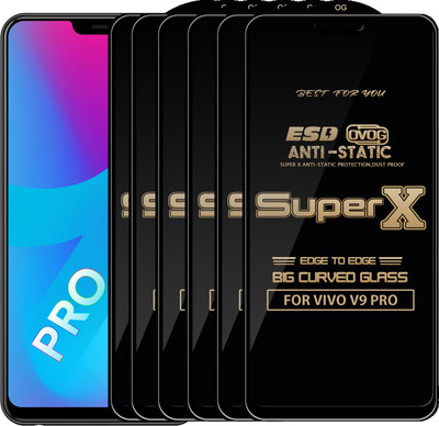 Qyist Edge To Edge Tempered Glass for VIVO V9 PRO(Pack of 6)