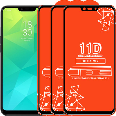 Roxel Edge To Edge Tempered Glass for Realme 2(Pack of 3)