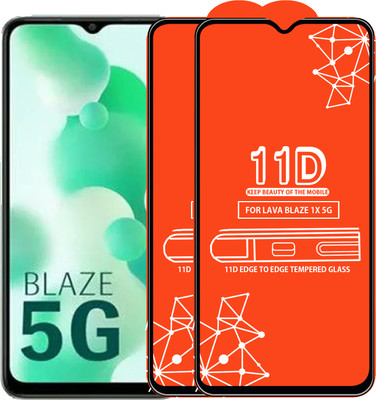 Roxel Edge To Edge Tempered Glass for Lava Blaze 1X 5G(Pack of 2)