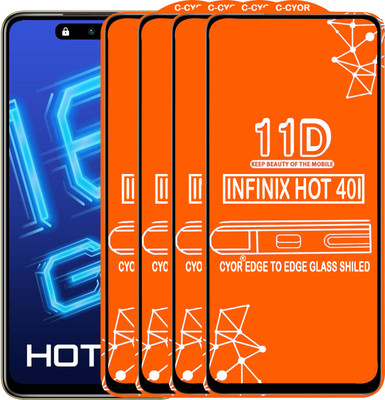 CYOR Edge To Edge Tempered Glass for INFINIX HOT 40I(Pack of 4)