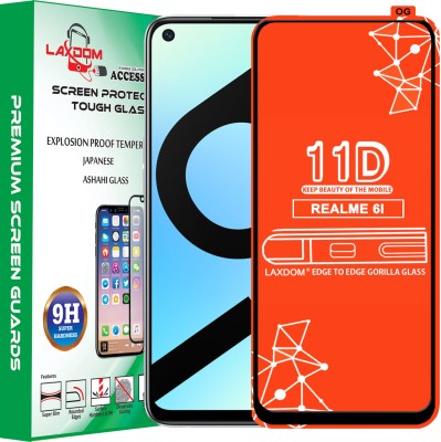 Laxdom Edge To Edge Tempered Glass for REALME 6I(Pack of 1)