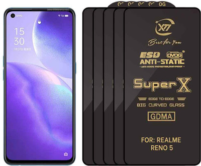 GDMA Edge To Edge Tempered Glass for OPPO RENO 5(Pack of 5)