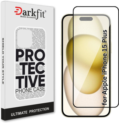 DARKFIT Edge To Edge Tempered Glass for Apple iPhone 15 Plus with Easy Installation Kit(Pack of 1)