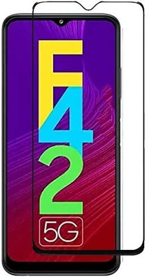 1DOLLAR Edge To Edge Tempered Glass for Samsung Galaxy F42 5G-Edge to Edge Coverage with Easy Installation Kit ,9H hardness level provides protection from accidental drop & scratches(Pack of 1)