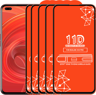Qyist Edge To Edge Tempered Glass for Realme X50 Pro(Pack of 5)
