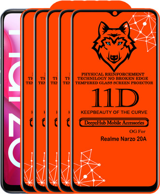 DeepzHub Edge To Edge Tempered Glass for Realme Narzo 20A(Pack of 5)