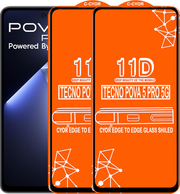 CYOR Edge To Edge Tempered Glass for TECNO POVA 5 PRO 5G(Pack of 2)
