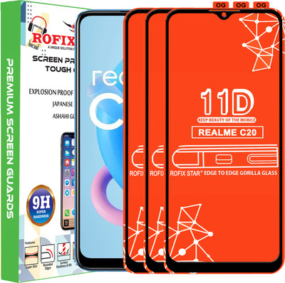Rofix star Edge To Edge Tempered Glass for REALME C20(Pack of 3)