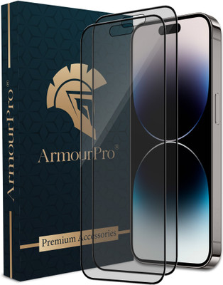 ArmourPro Edge To Edge Tempered Glass for iPhone 14 Pro Max, Apple iPhone 14 Pro Max, 14 Pro Max, Matte Finish Glass(Pack of 2)