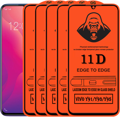 Laxdom Edge To Edge Tempered Glass for VIVO Y91(Pack of 5)