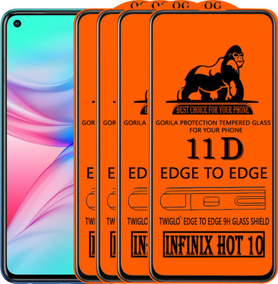 TWIGLO Edge To Edge Tempered Glass for INFINIX HOT 10(Pack of 4)