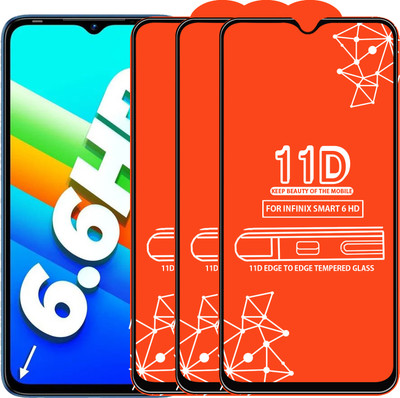 Roxel Edge To Edge Tempered Glass for Infinix Smart 6 Hd(Pack of 3)