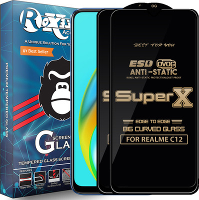 Roxel Edge To Edge Tempered Glass for REALME C12(Pack of 2)