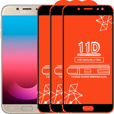 Qyist Edge To Edge Tempered Glass for Samsung Galaxy J7 Pro(Pack of 3)