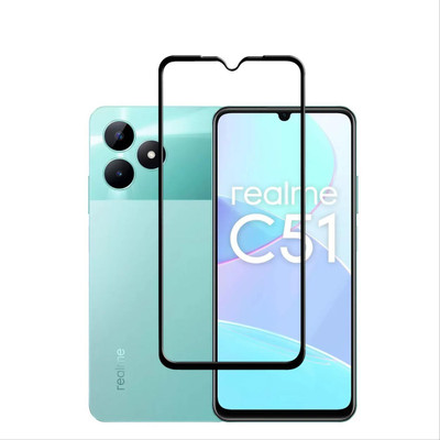 NaturalBuy Edge To Edge Tempered Glass for Realme C51-Premium Tempered Glass Screen Protector Slim 9H Hard 2.5D with Full Installation Kit(Pack of 1)
