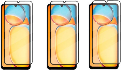 ISAAK Edge To Edge Tempered Glass for Redmi 13c 4G, Redmi 13c 5G, Edge to Edge, Full Flue 11D Tempered Glass(Pack of 3)