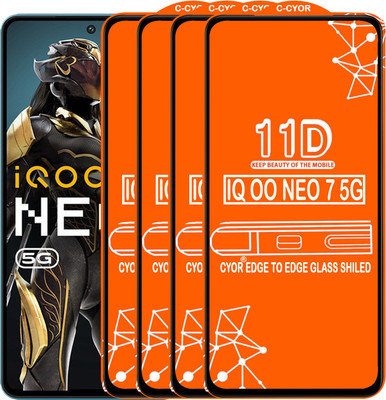 CYOR Edge To Edge Tempered Glass for IQOO NEO 7 5G(Pack of 4)
