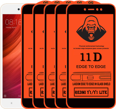 Laxdom Edge To Edge Tempered Glass for Mi Redmi Y1 Lite(Pack of 5)