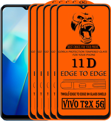 TWIGLO Edge To Edge Tempered Glass for VIVO T2X 5G(Pack of 5)
