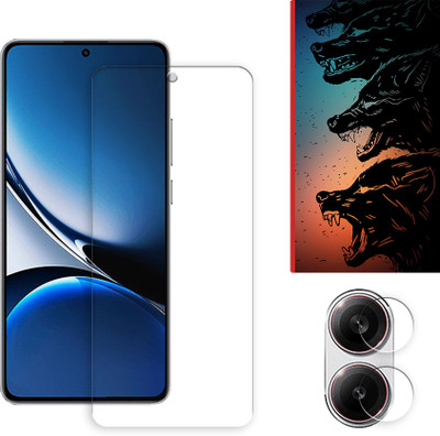SOMTONE Edge To Edge Tempered Glass for Xiaomi Redmi Turbo 4 5G Tempered Glass Screen Protector | Anti-Scratch | Edge to Edge Full Coverage | 9H Hardness ( 1 FRONT SCREEN GUARD + 1 CAMERA LENS PROTECTOR + 1 FREE BACK EMBOSSED SKIN061 )(Pack of 1)