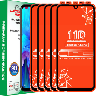 Laxdom Edge To Edge Tempered Glass for REDMI NOTE 7S(Pack of 5)
