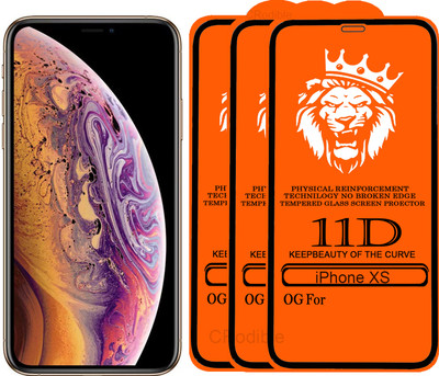 DeepzHub Edge To Edge Tempered Glass for Apple iPhone XS(Pack of 3)